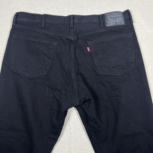 Levis 501 XX Black Jeans Mens 40x28 Straight Button Fly 100% Cotton Denim Pants - Picture 11 of 12